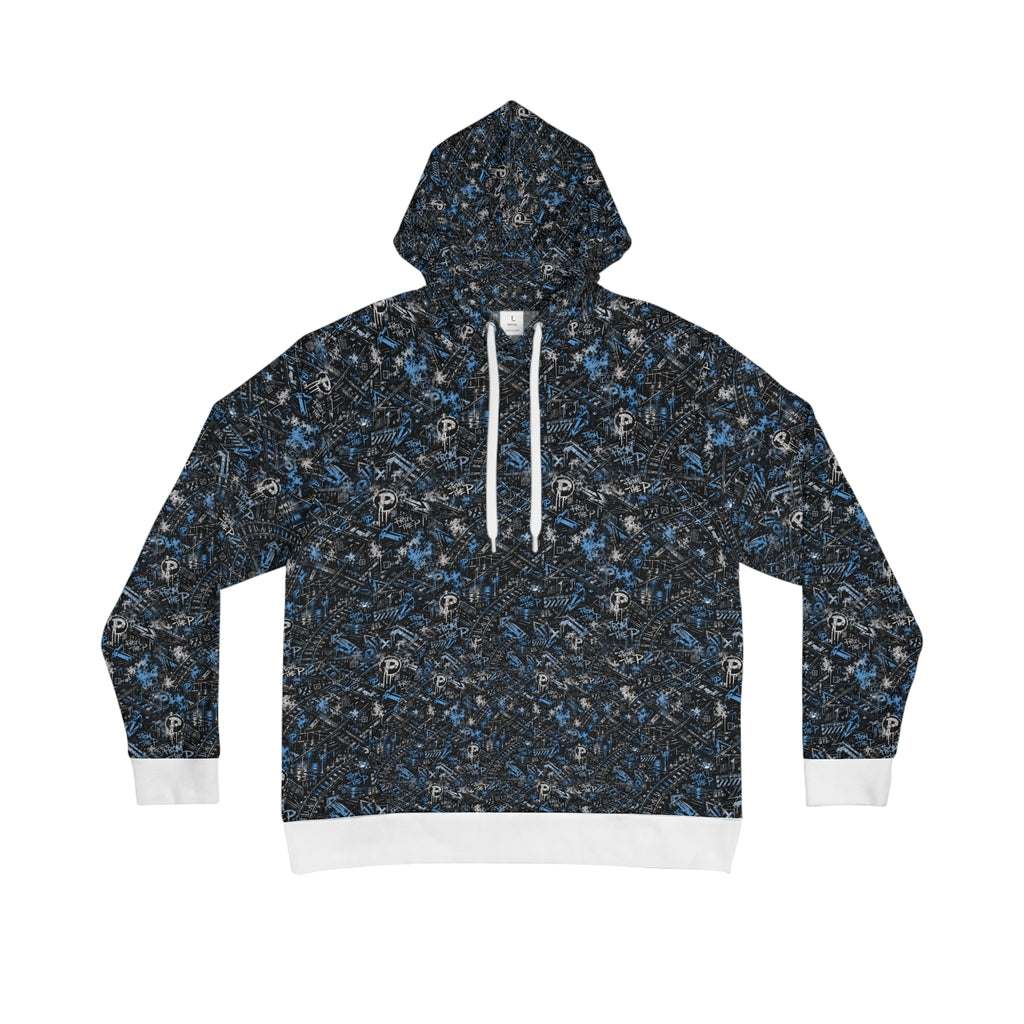From The P Graffiti All-Over Print Hoodie – Blue (White Trim)