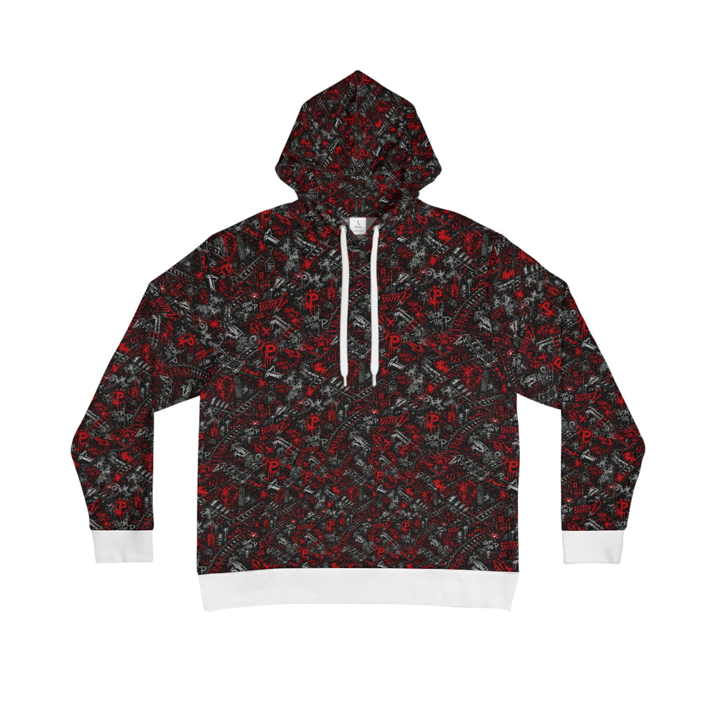 From The P Graffiti All-Over Print Hoodie – Red (White Trim)