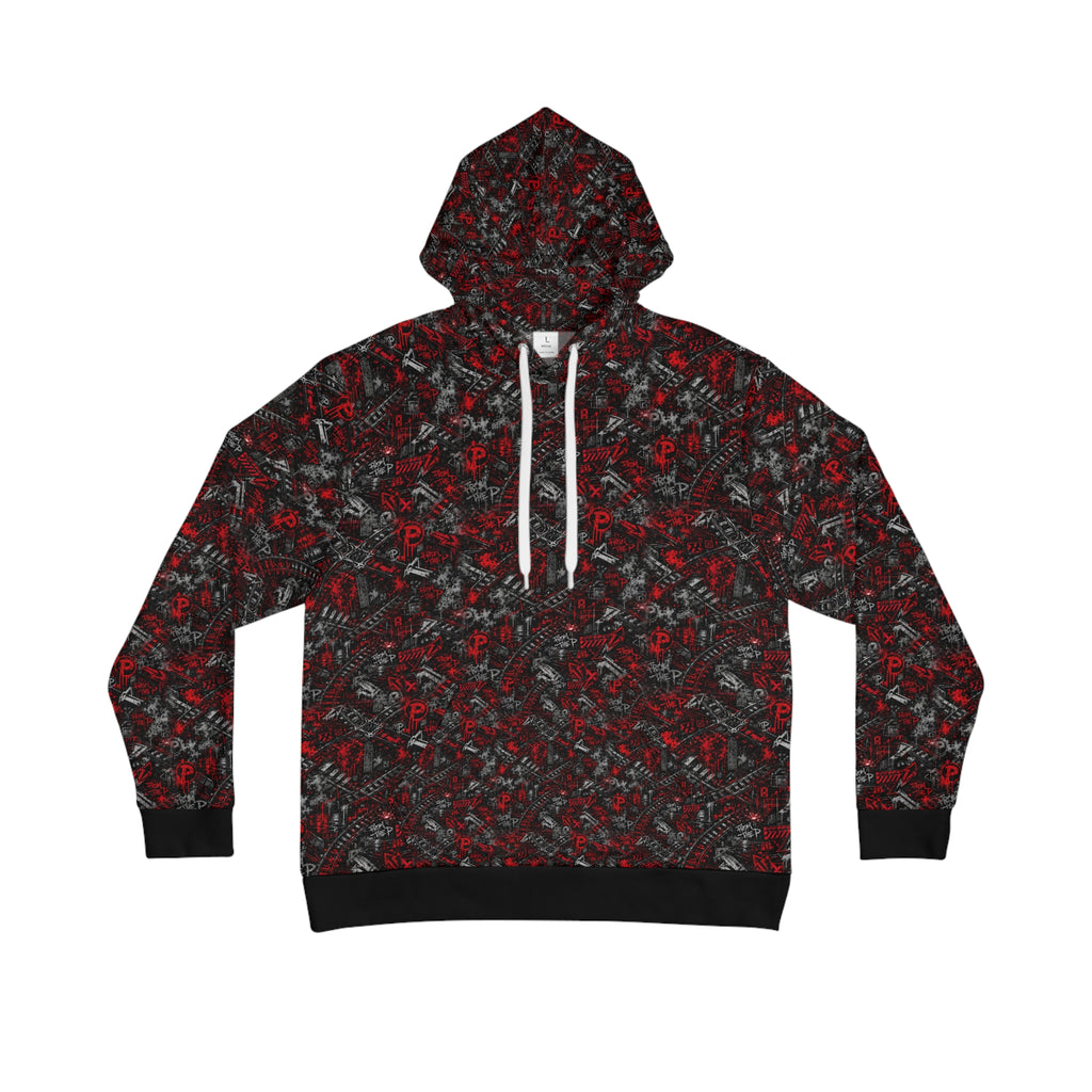 From The P Graffiti All-Over Print Hoodie – Red (Black Trim)