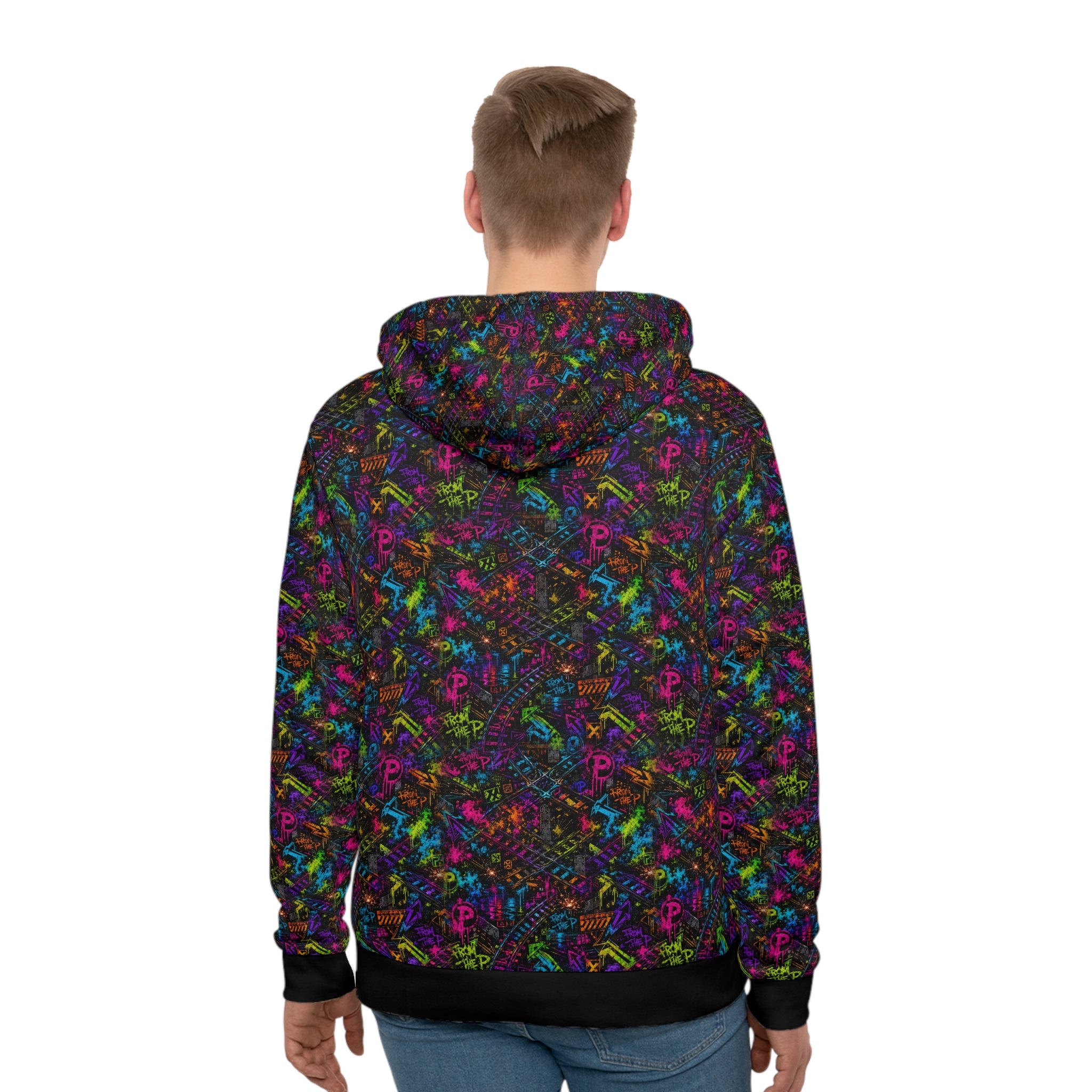 From The P Graffiti All-Over Print Hoodie – Multicolor (Black Trim)