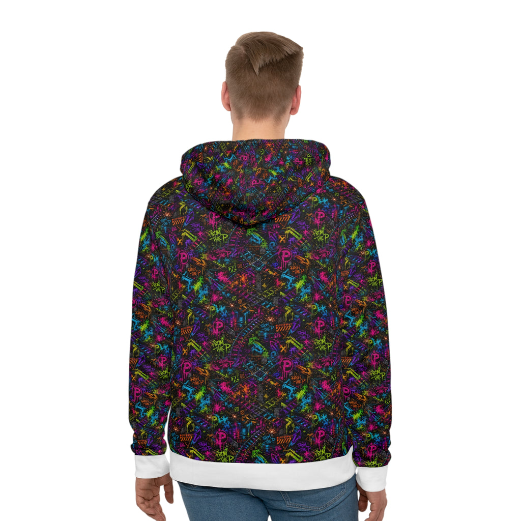 From The P Graffiti All-Over Print Hoodie – Multicolor (White Trim)