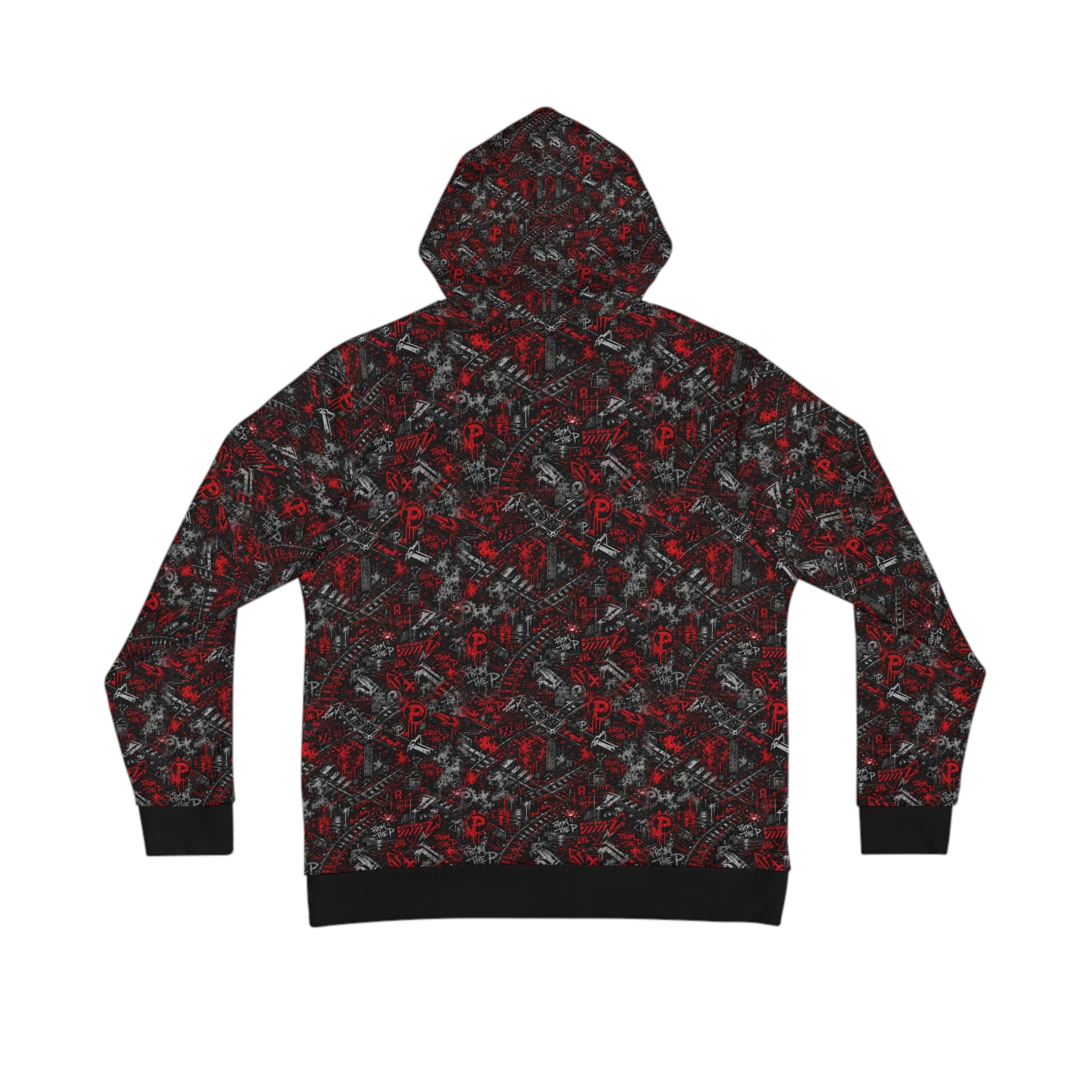From The P Graffiti All-Over Print Hoodie – Red (Black Trim)