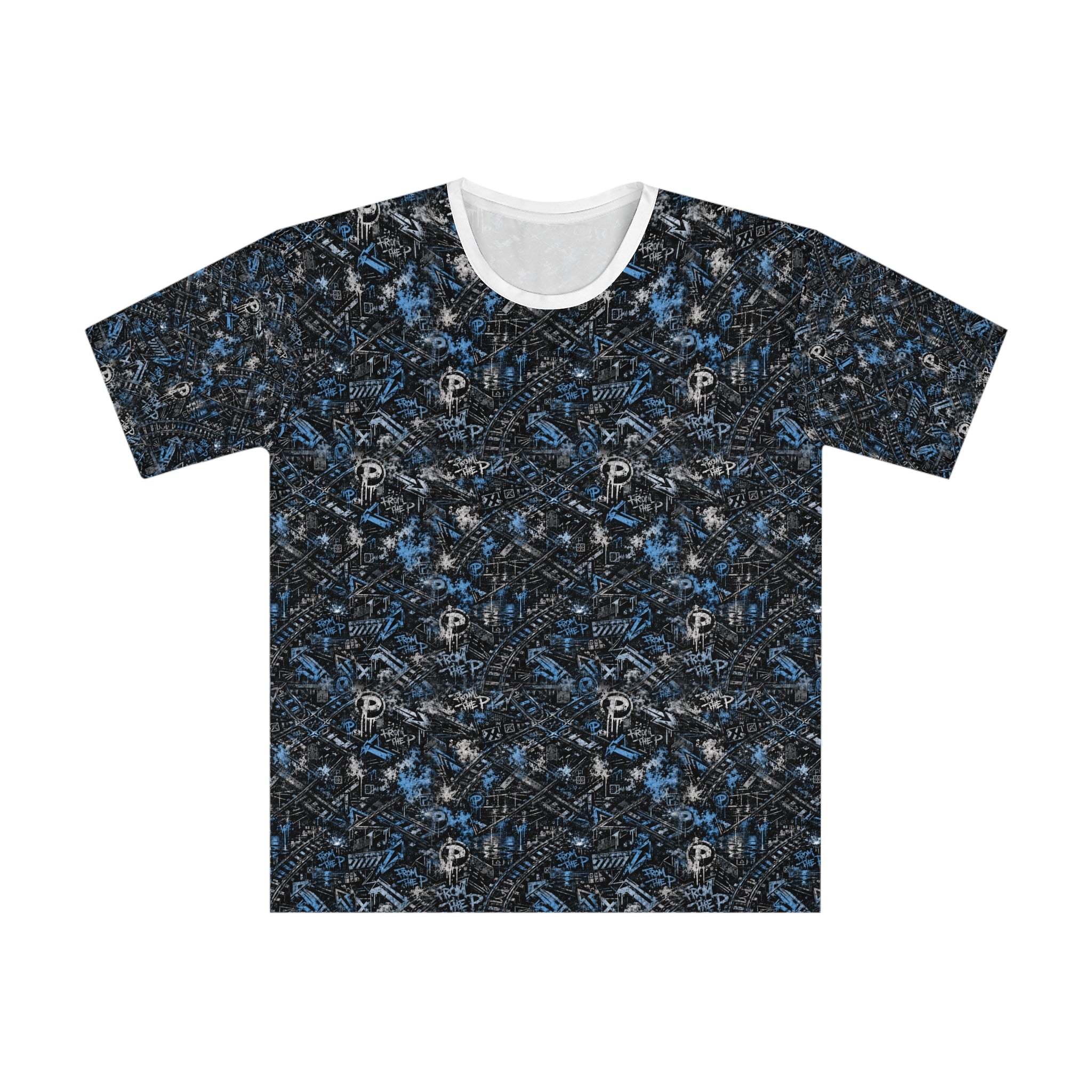 From The P Graffiti All-Over Print Tee – Blue