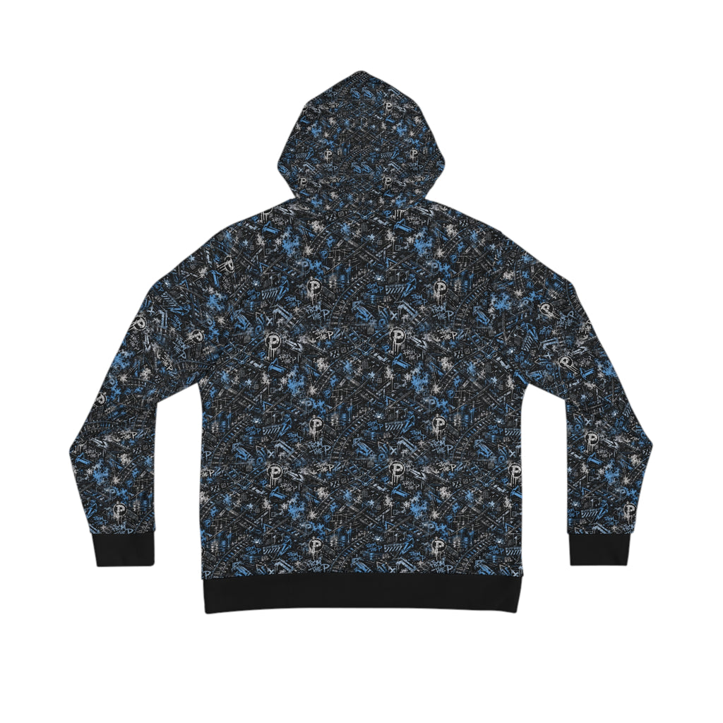 From The P Graffiti All-Over Print Hoodie – Blue (Black Trim)