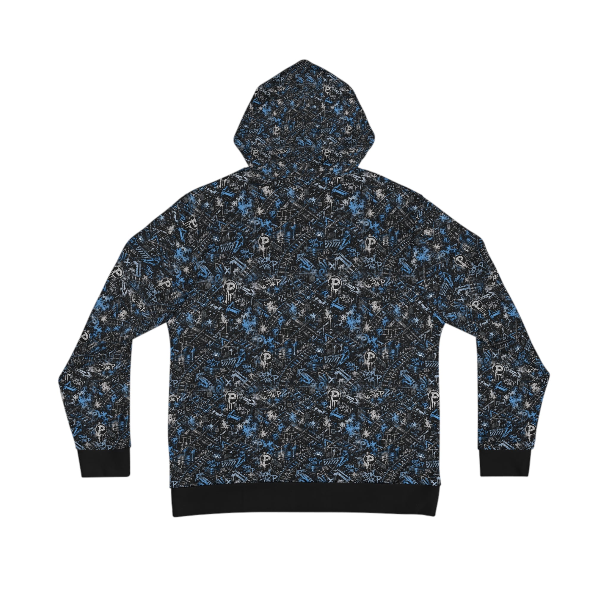 From The P Graffiti All-Over Print Hoodie – Blue (Black Trim)