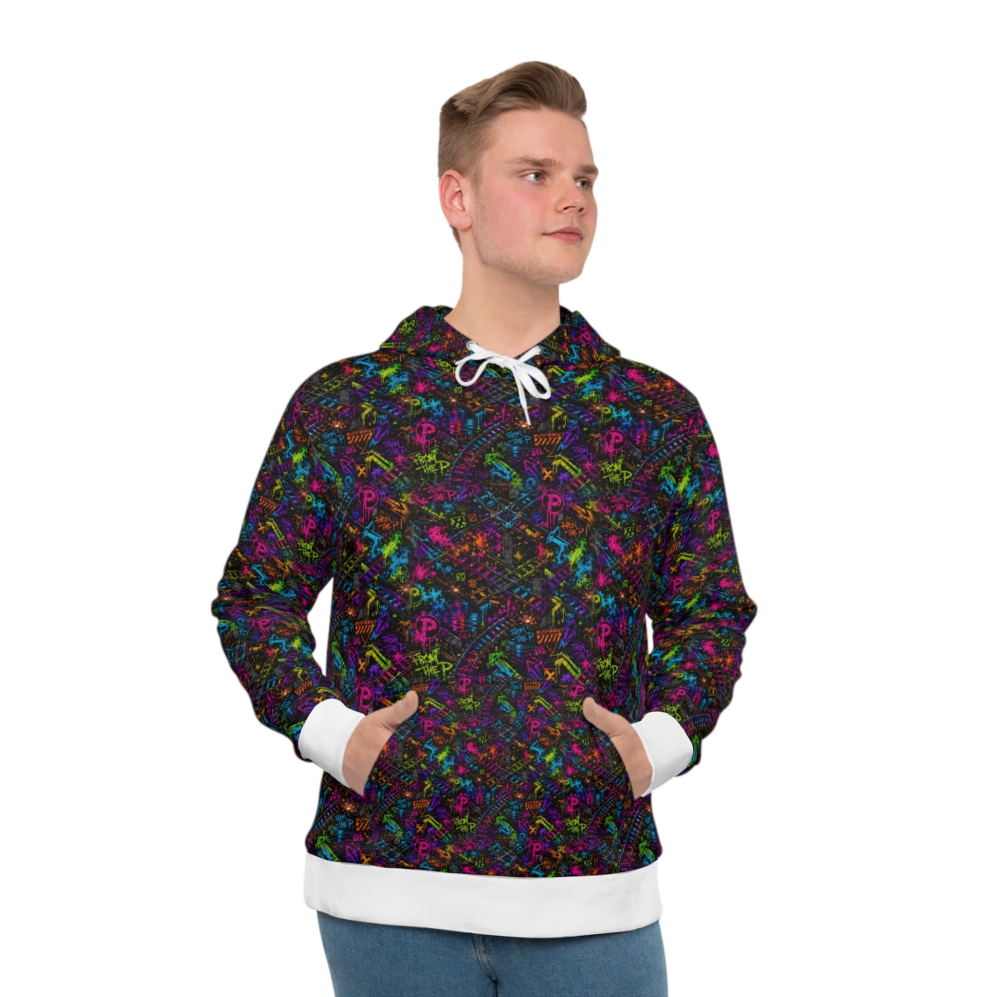 From The P Graffiti All-Over Print Hoodie – Multicolor (White Trim)