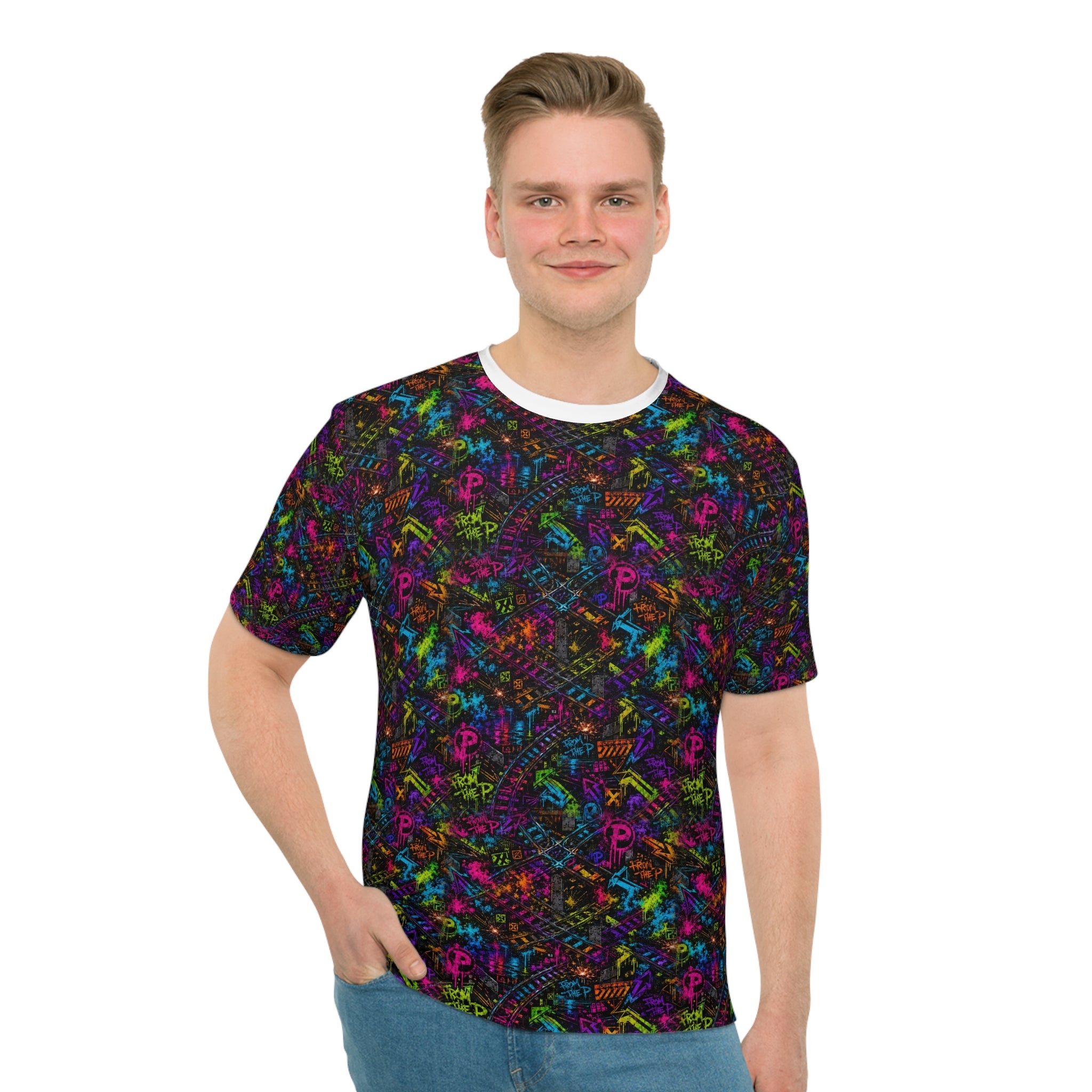 From The P Graffiti All-Over Print Tee – Multicolor