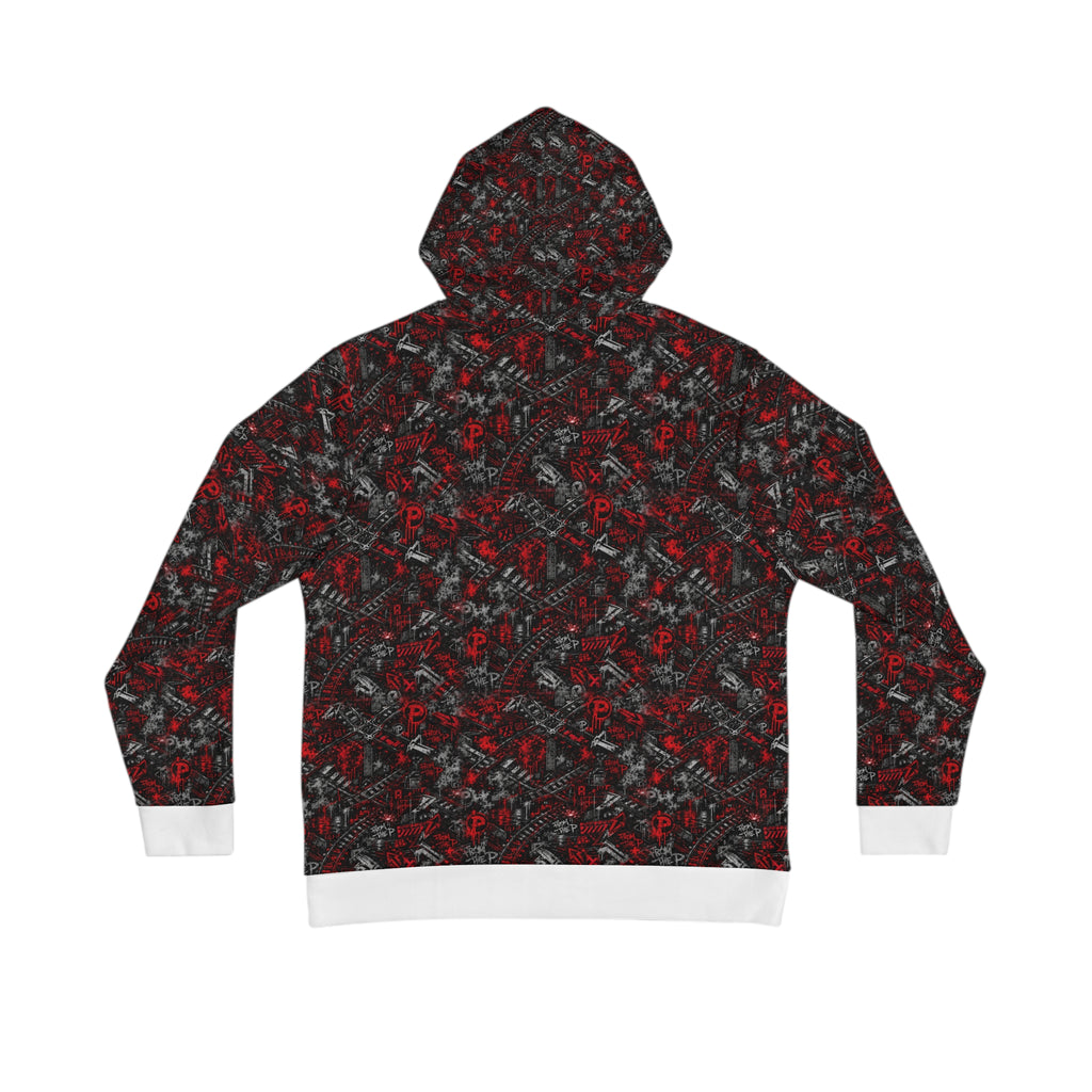 From The P Graffiti All-Over Print Hoodie – Red (White Trim)