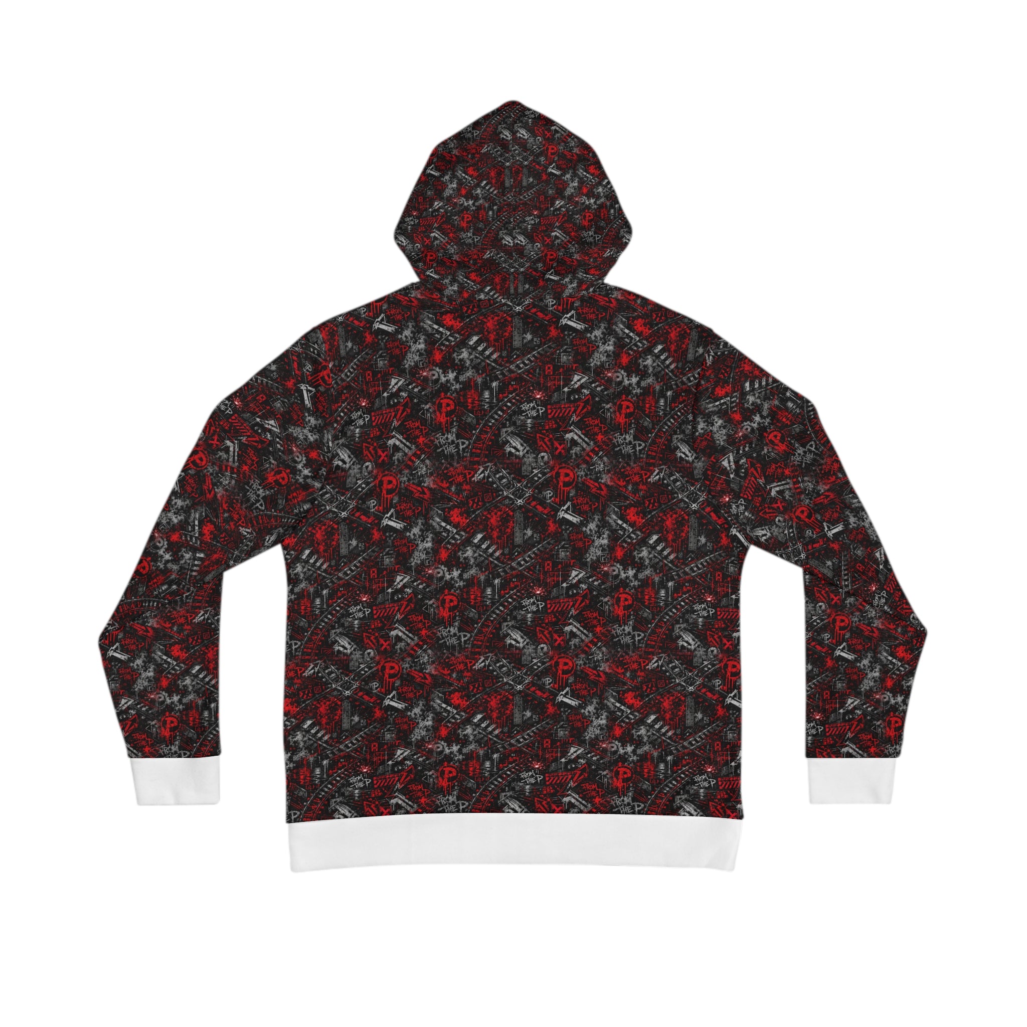 From The P Graffiti All-Over Print Hoodie – Red (White Trim)