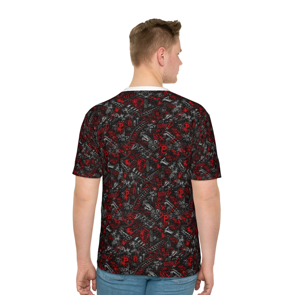 From The P Graffiti All-Over Print Tee – Red