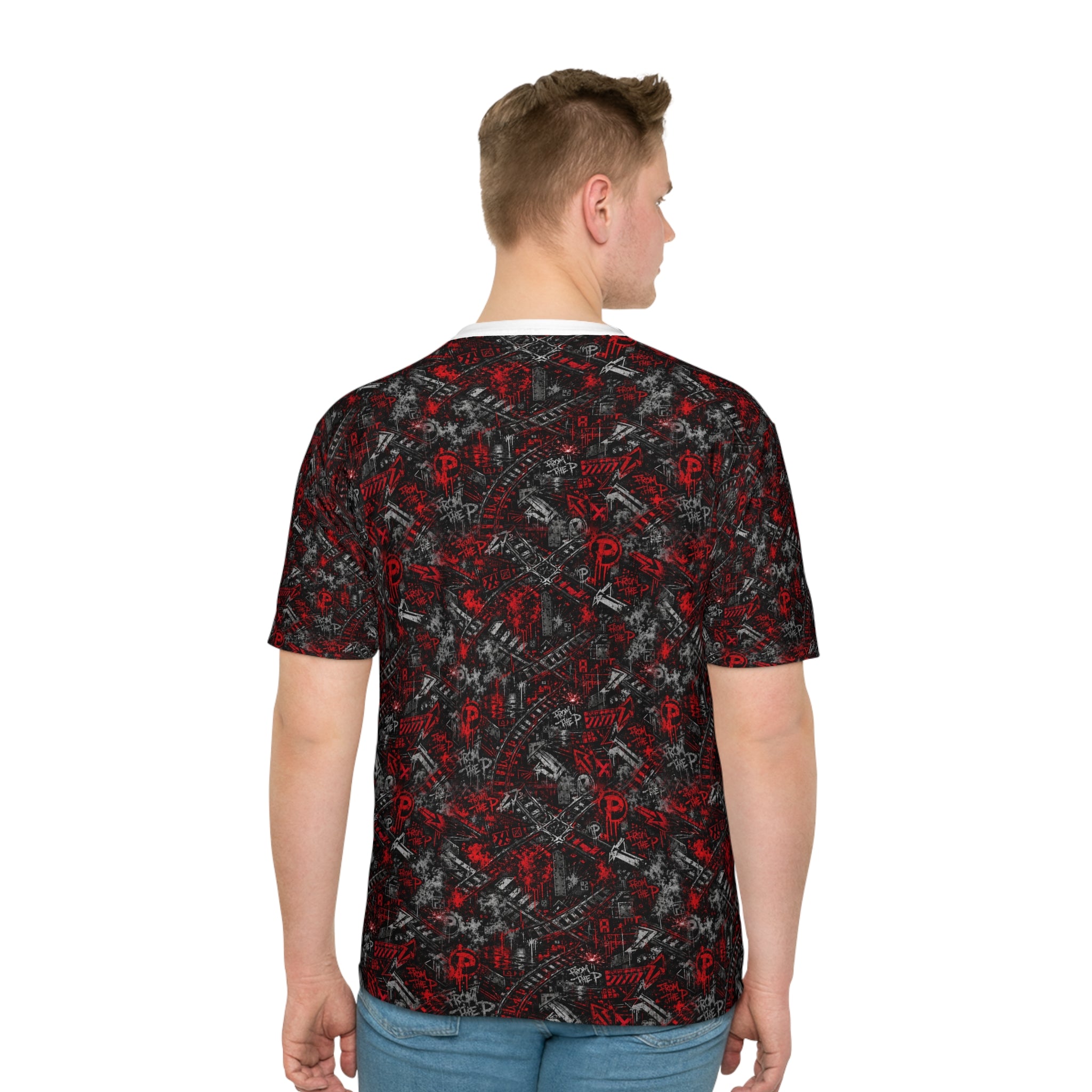 From The P Graffiti All-Over Print Tee – Red