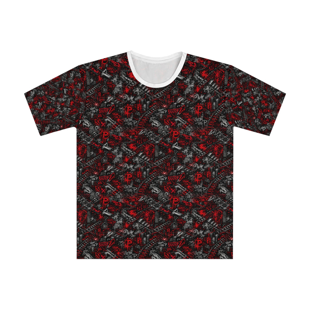 From The P Graffiti All-Over Print Tee – Red