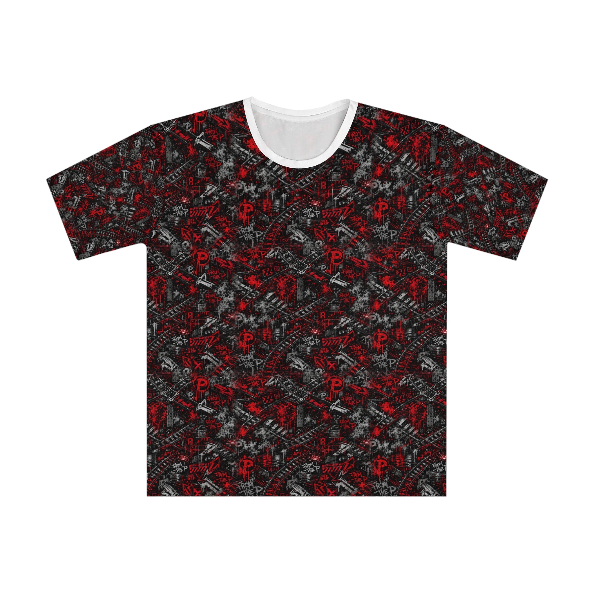 From The P Graffiti All-Over Print Tee – Red