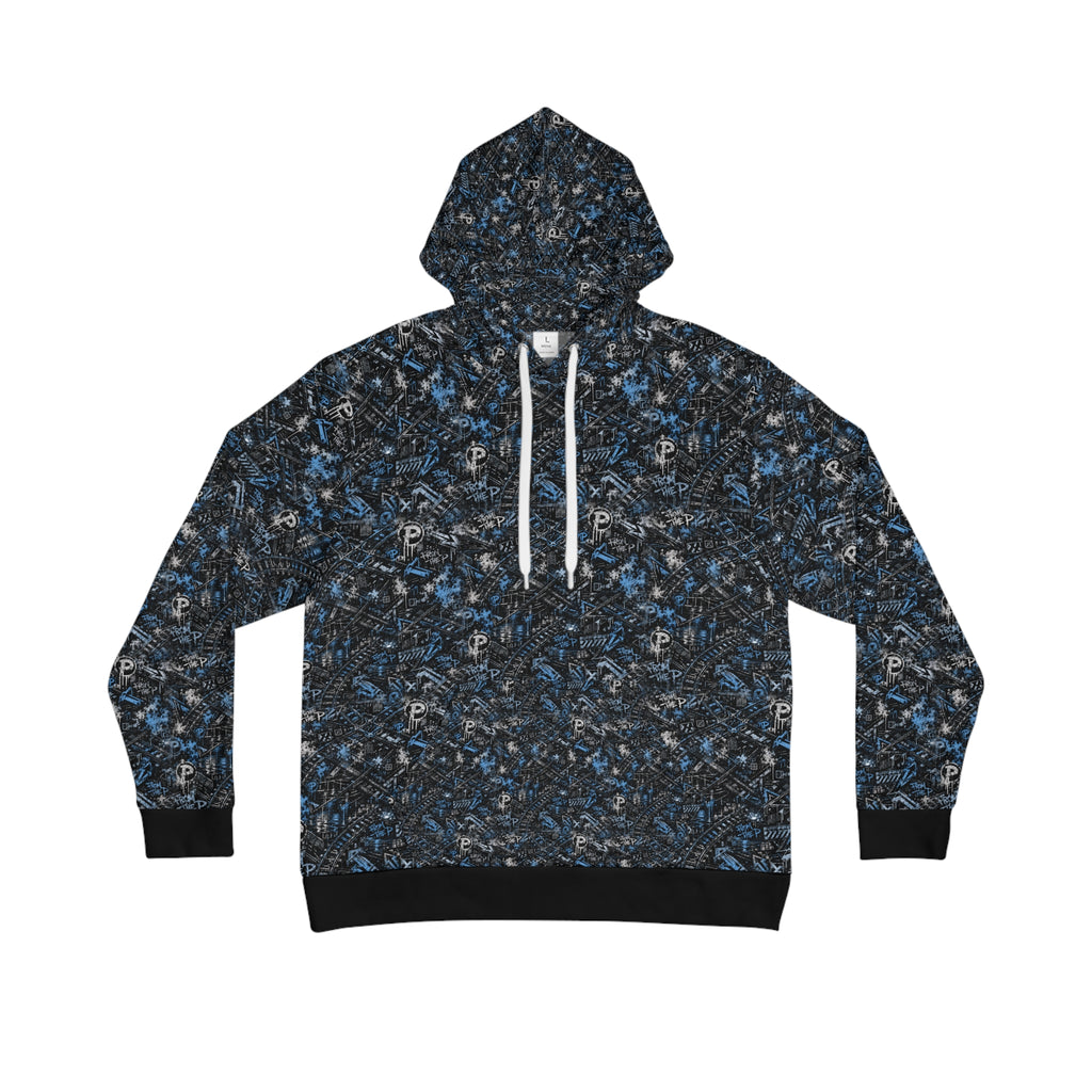 From The P Graffiti All-Over Print Hoodie – Blue (Black Trim)