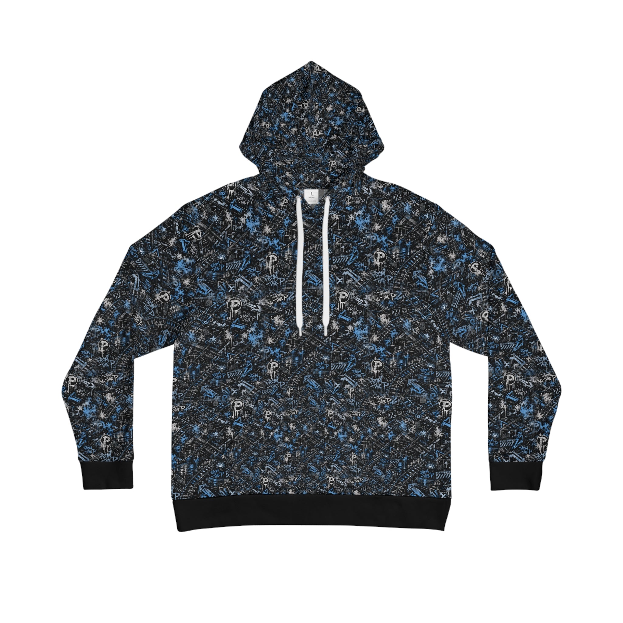 From The P Graffiti All-Over Print Hoodie – Blue (Black Trim)