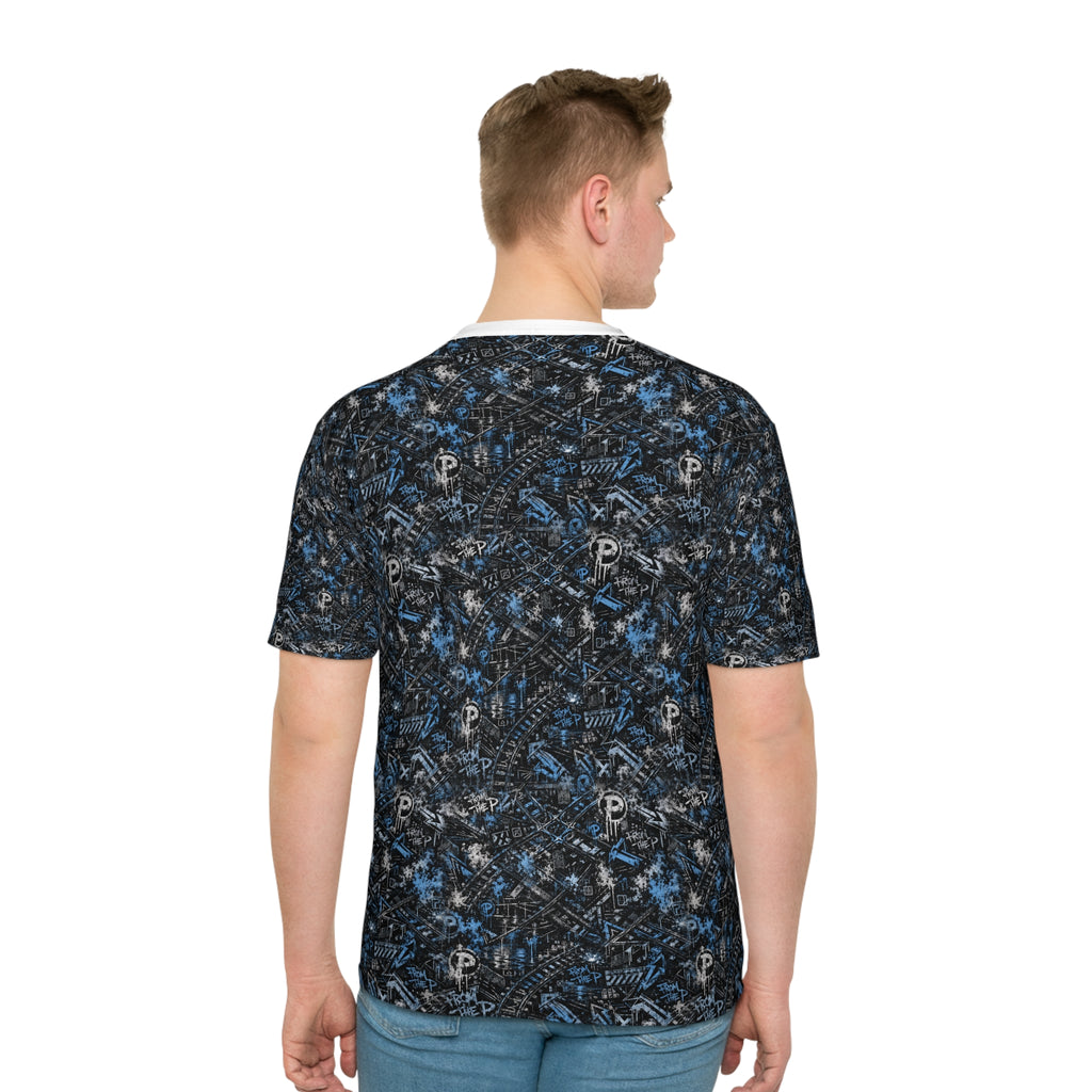 From The P Graffiti All-Over Print Tee – Blue