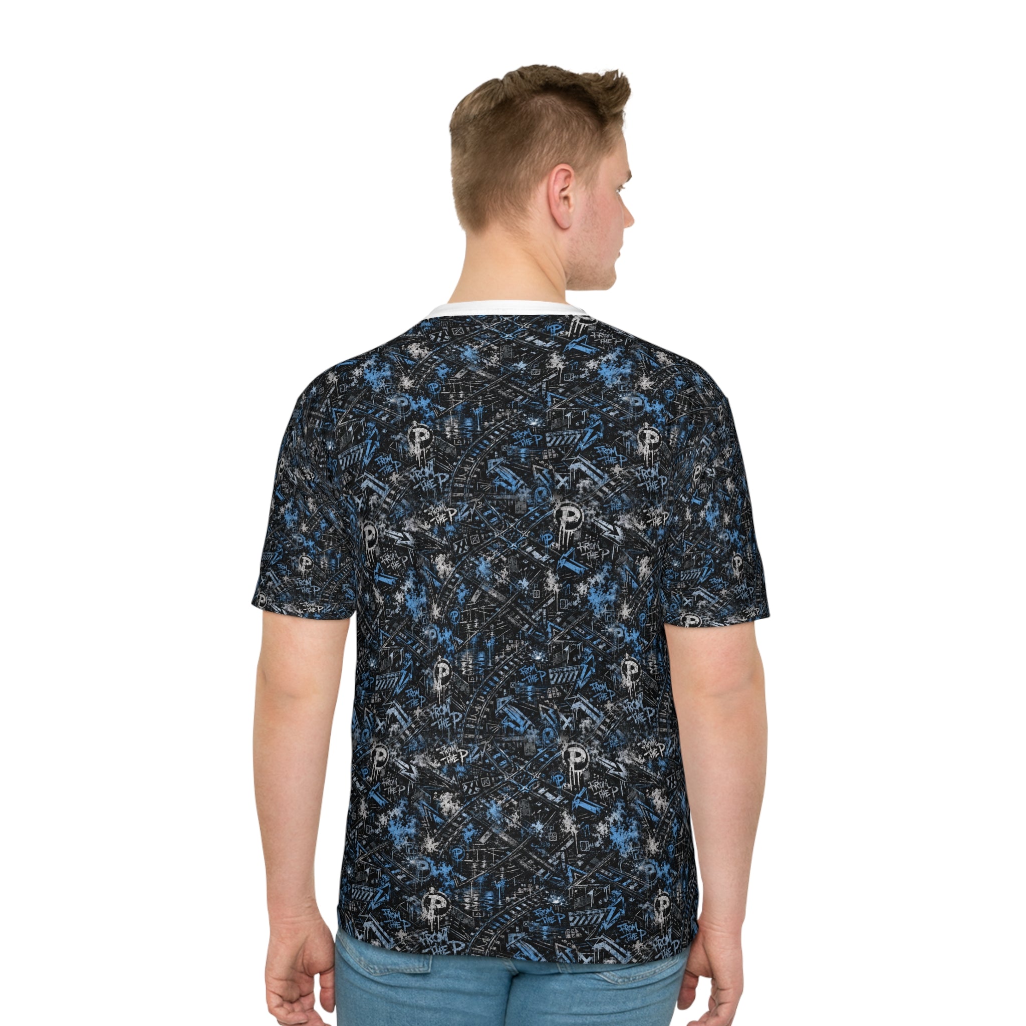 From The P Graffiti All-Over Print Tee – Blue
