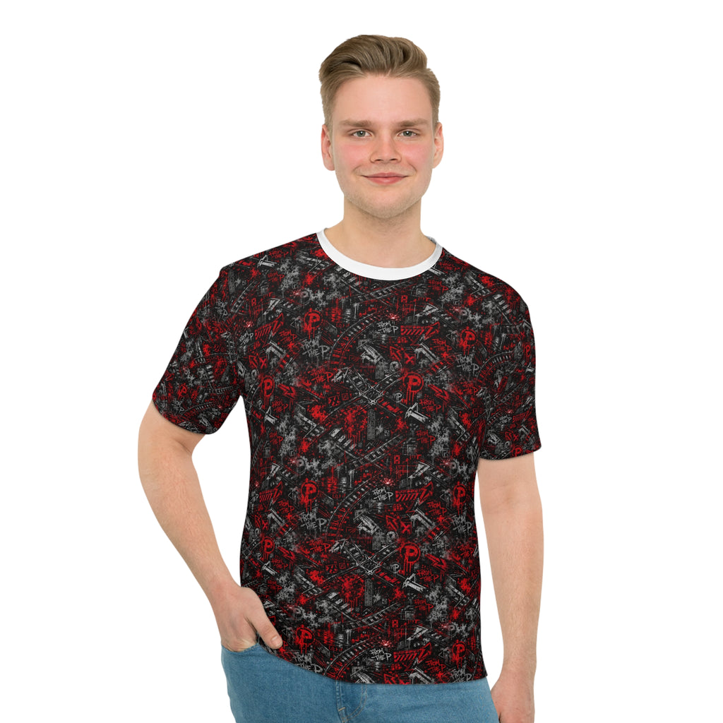 From The P Graffiti All-Over Print Tee – Red
