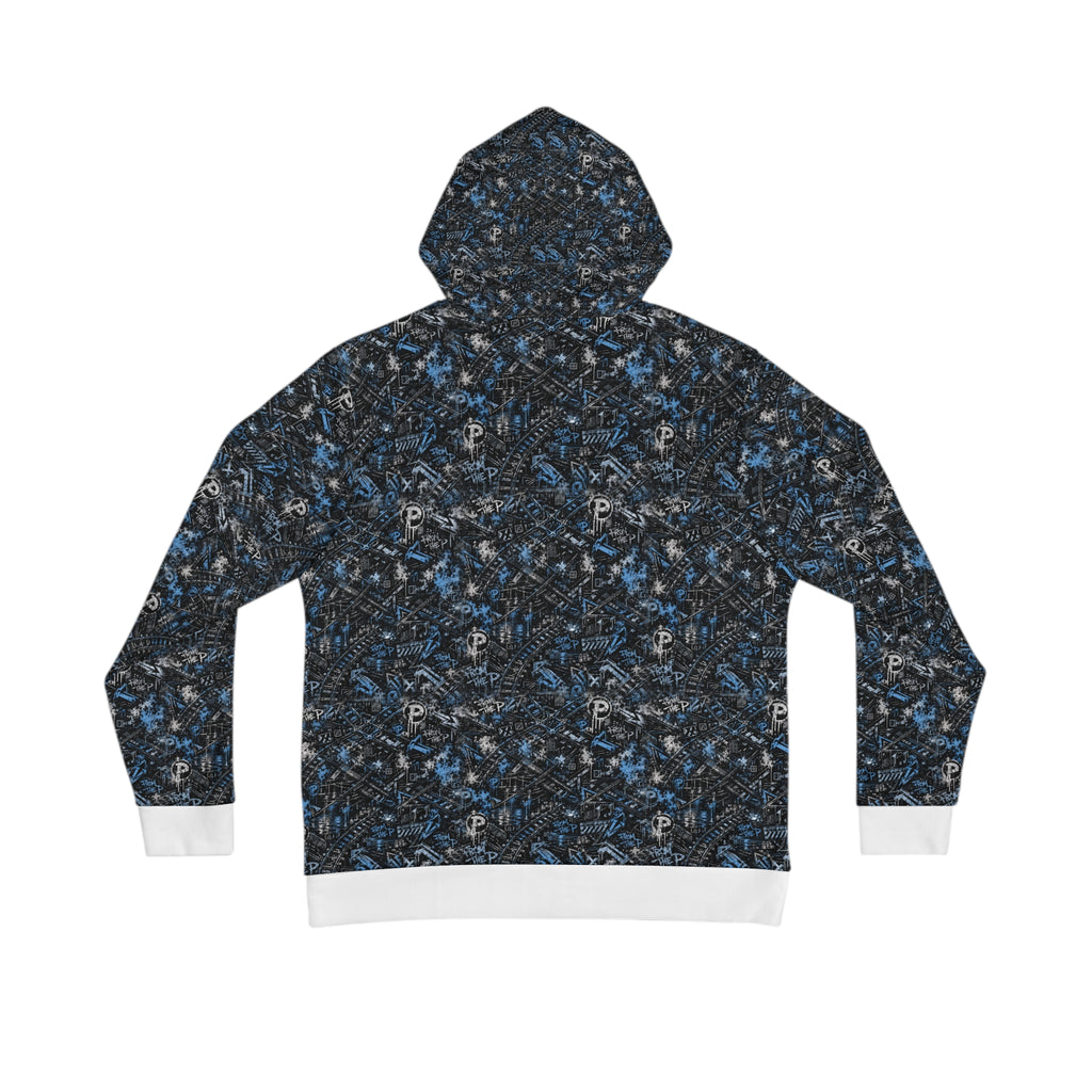 From The P Graffiti All-Over Print Hoodie – Blue (White Trim)