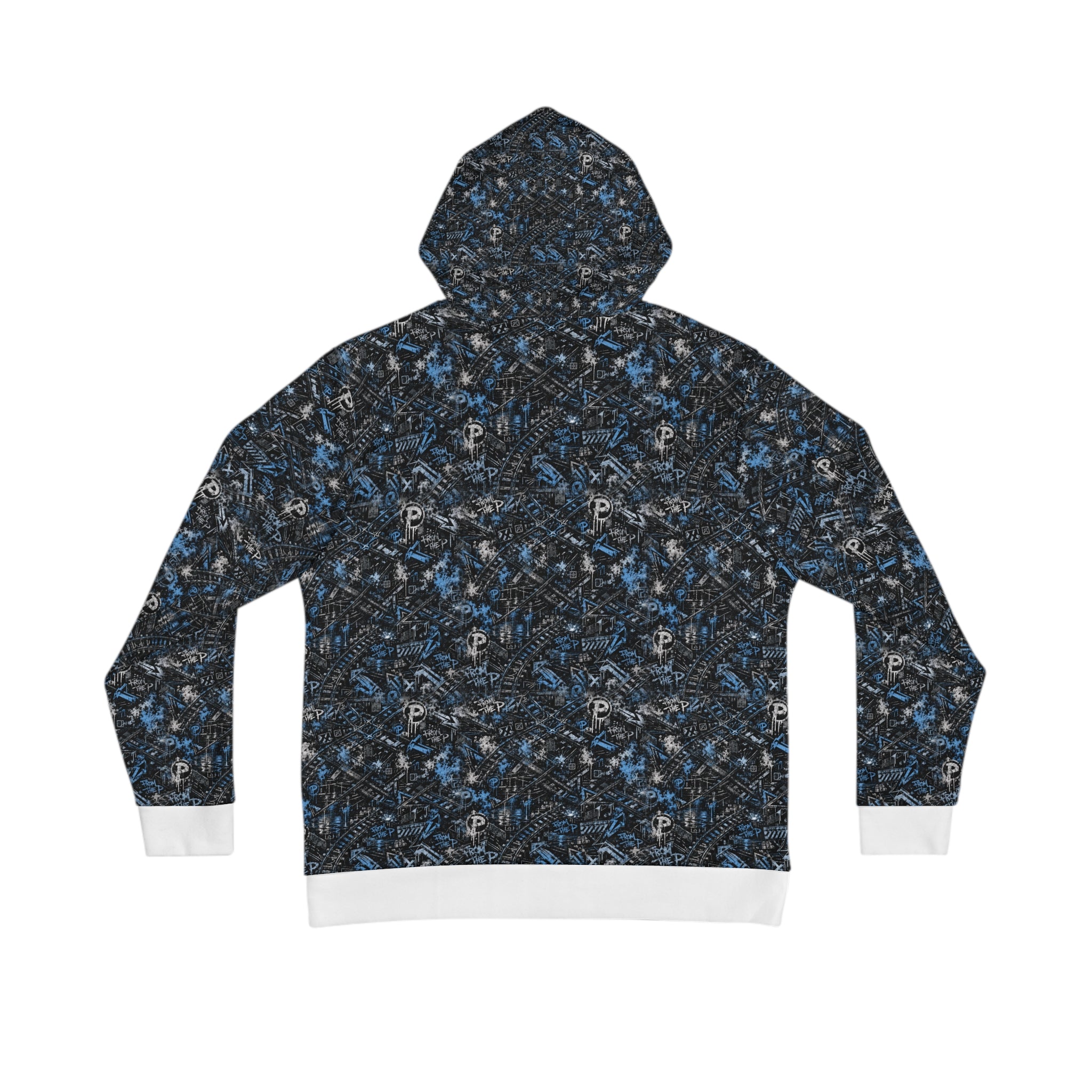 From The P Graffiti All-Over Print Hoodie – Blue (White Trim)